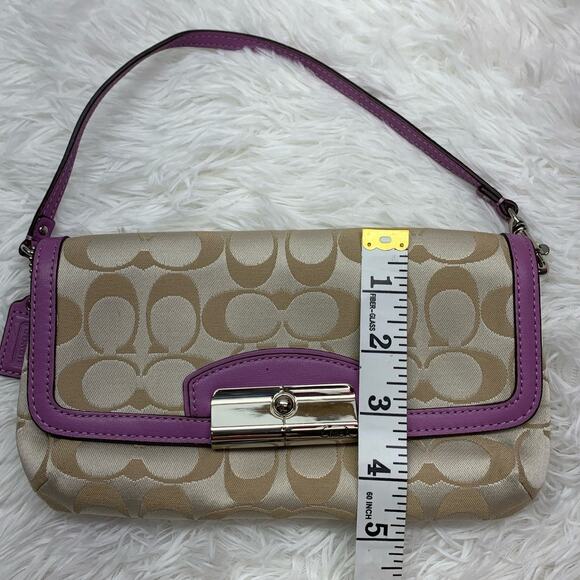Coach Purple Khaki mini signature canvas purse / wristlet - Picture 12 of 12